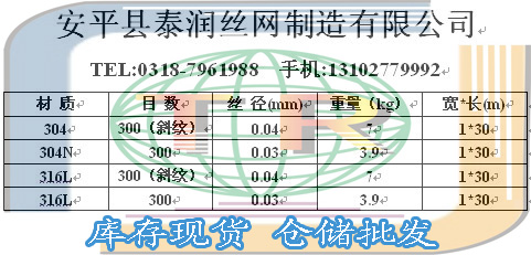 300目不锈钢印刷网